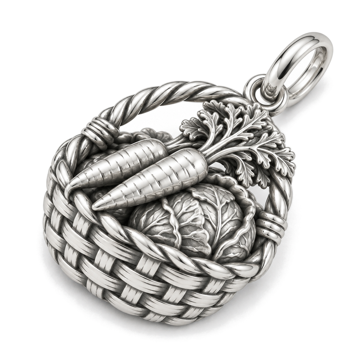 Garden Harvest Basket Charm — Silver Super Macro | charm-topics-remaining-444-2026-09-14 | topic-218