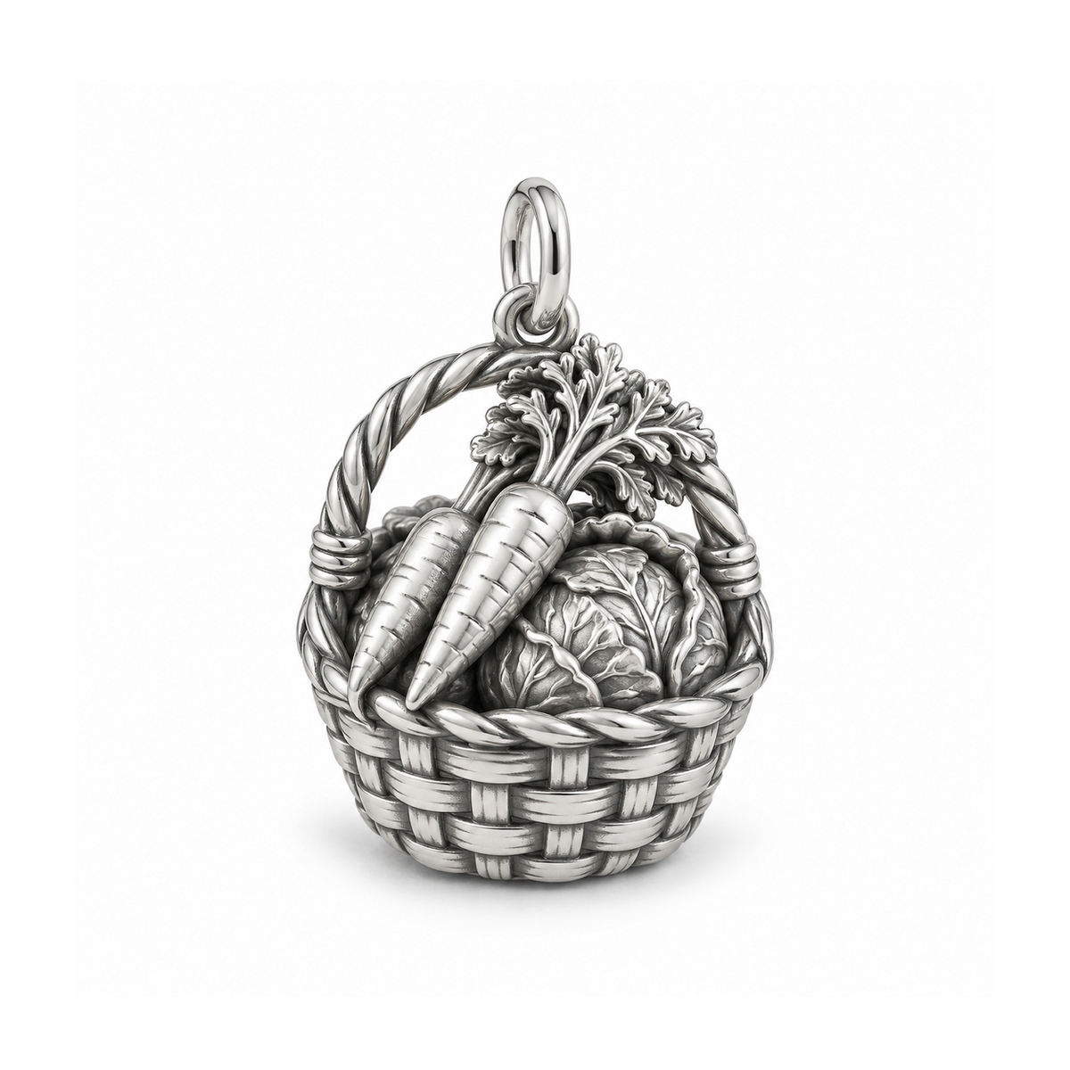 Garden Harvest Basket Charm — Silver | charm-topics-remaining-444-2026-09-14 | topic-218