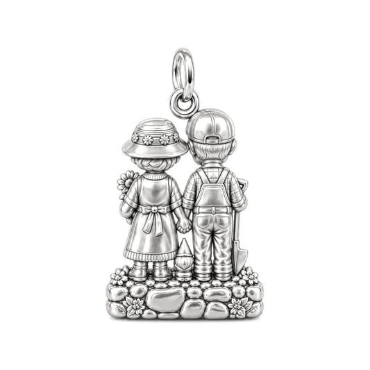 Garden Togetherness Charm Bracelet – Personalized Couple Gift – back of the charm, engraving area