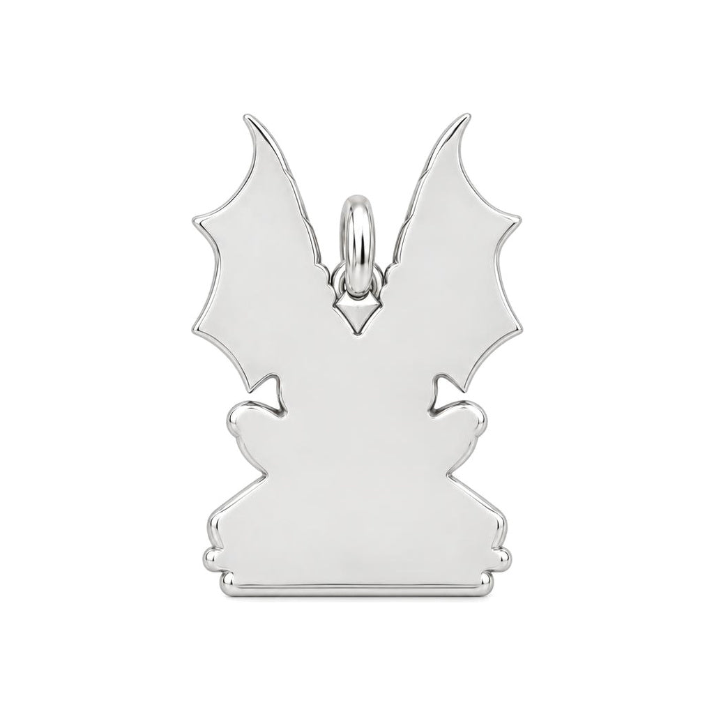 Gargoyle Guardian Charm Bracelet – Personalized Protector Gift – back of the charm, engraving area