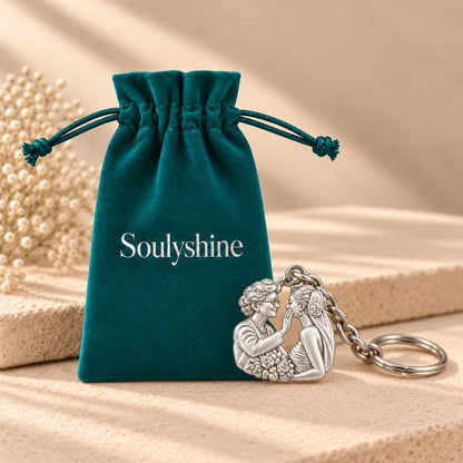 Generational Love Portrait Charm Keychain – Soulyshine velvet gift pouch