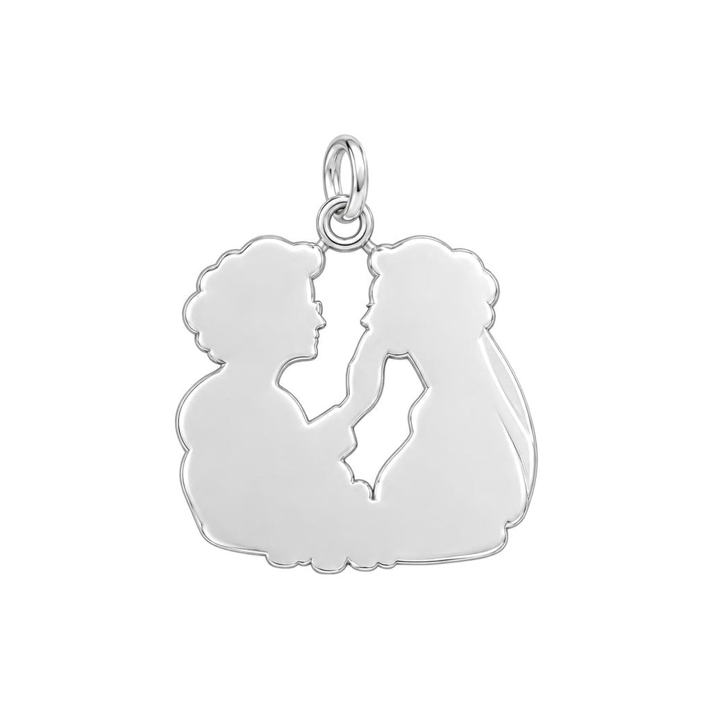 Generational Love Portrait Huggie Charm Earrings – back of the charm, engraving area