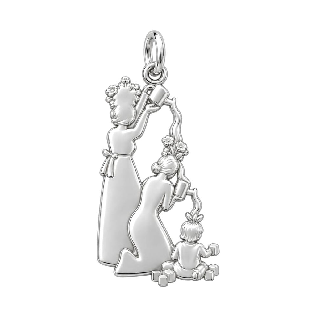 Generational Nurture Charm Bracelet – Personalized Mom Gift – back of the charm, engraving area