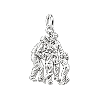 Generations of Love Charm Bracelet – Personalized Mom Gift – silver charm, front view