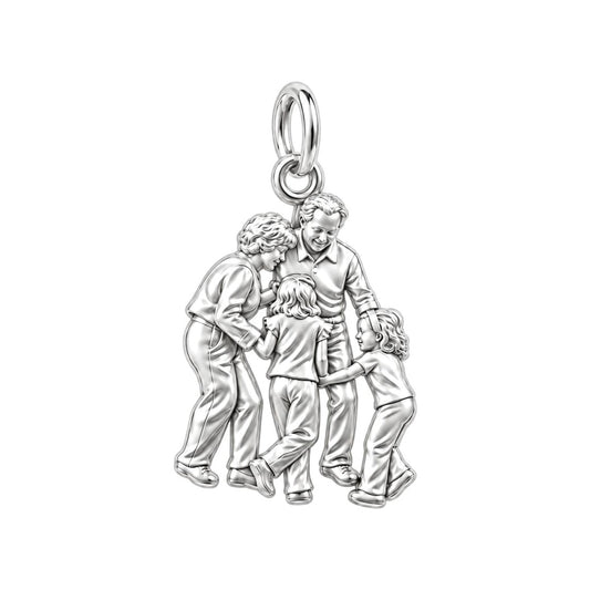Generations of Love Charm Bracelet – Personalized Mom Gift – silver charm, front view