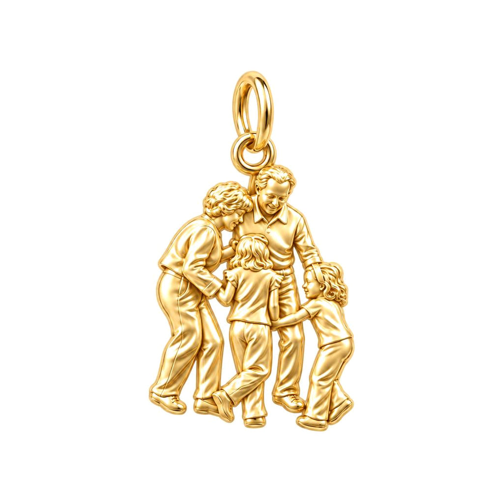 Generations of Love Charm Bracelet – Personalized Mom Gift – 18K gold charm, front view