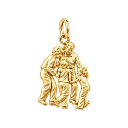 Generations of Love Charm Bracelet – Personalized Mom Gift – 18K gold charm, front view