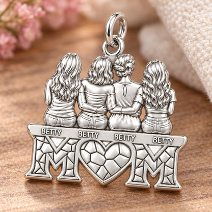 Generations of Love Charm Bracelet – Personalized Mom Gift – macro detail of the charm