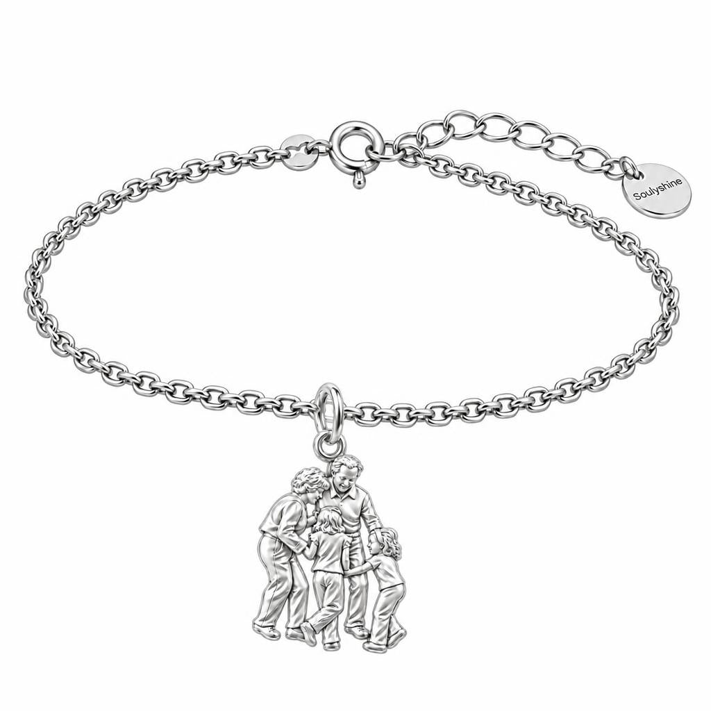 Generations of Love Charm Bracelet Set – silver, front view