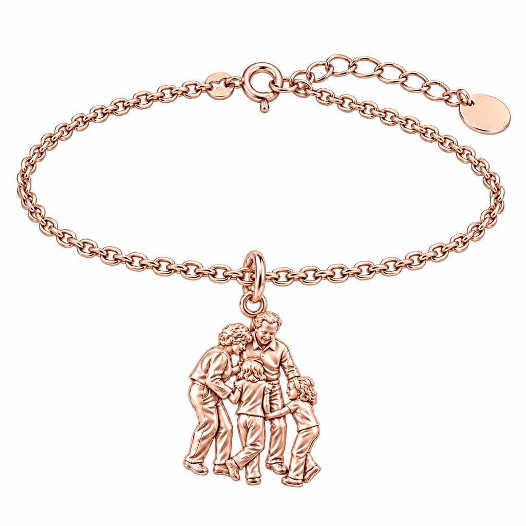 Generations of Love Charm Bracelet Set – rose gold, front view