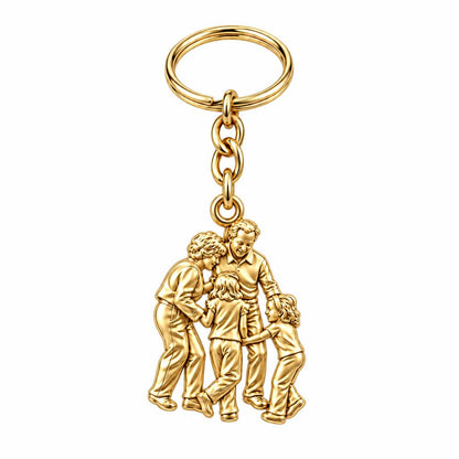 Generations of Love Charm Keychain – 18K gold, front view