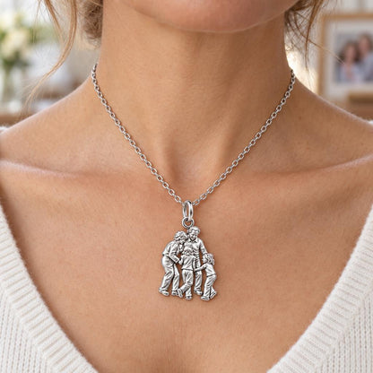 Generations of Love Charm Necklace Set – worn / in use