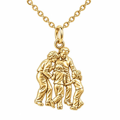 Generations of Love Charm Necklace Set – 18K gold, front view