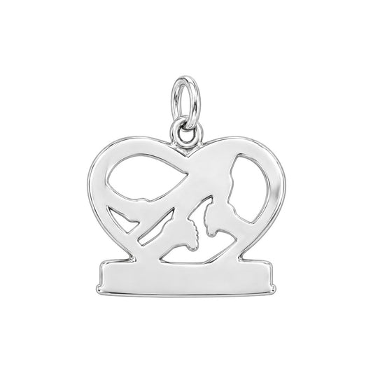 Generations of Love Heart Charm Bracelet – Personalized Nana Gift – back of the charm, engraving area