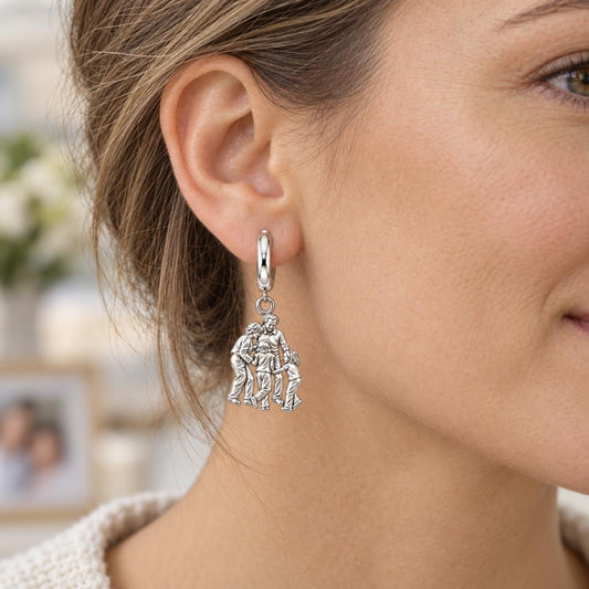 Generations of Love Huggie Charm Earrings – worn / in use