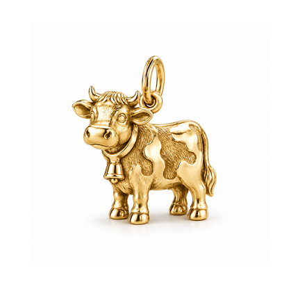 Gentle Dairy Cow Charm — Gold | charm-topics-remaining-444-2026-09-14 | topic-292