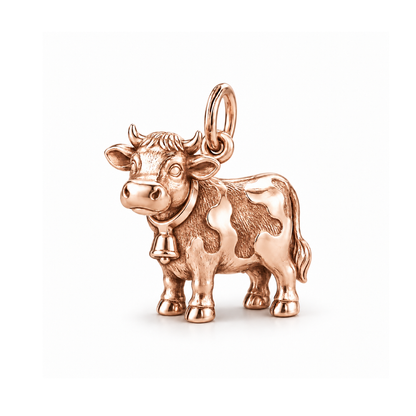 Gentle Dairy Cow Charm — Rose Gold | charm-topics-remaining-444-2026-09-14 | topic-292