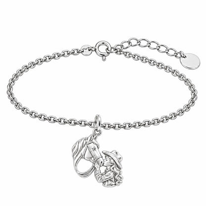 Gentle Horse Kiss Charm Bracelet Set – silver, front view