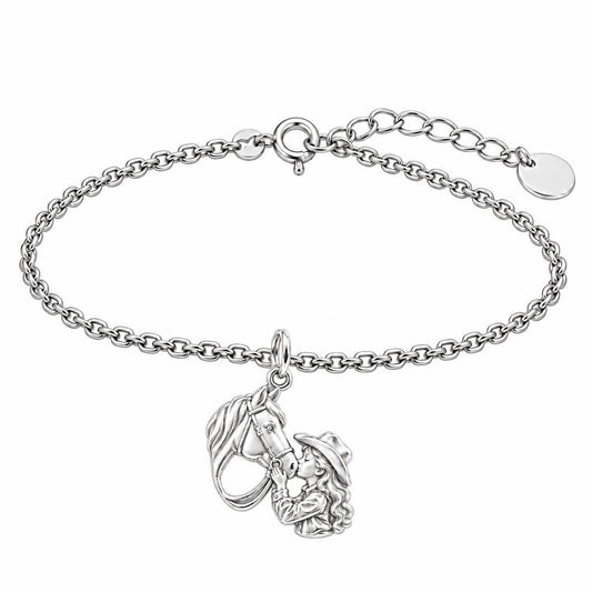 Gentle Horse Kiss Charm Bracelet Set – silver, front view
