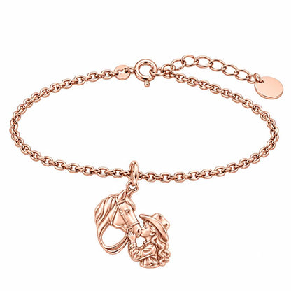 Gentle Horse Kiss Charm Bracelet Set – rose gold, front view