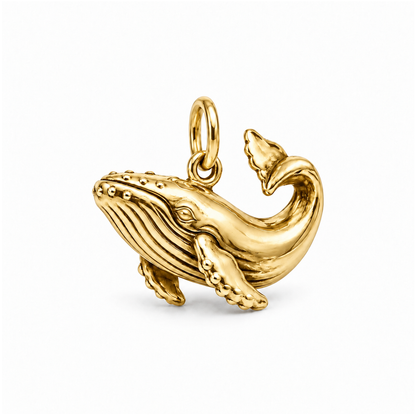 Gentle Humpback Whale Charm — Gold | charm-topics-remaining-444-2026-09-14 | topic-120