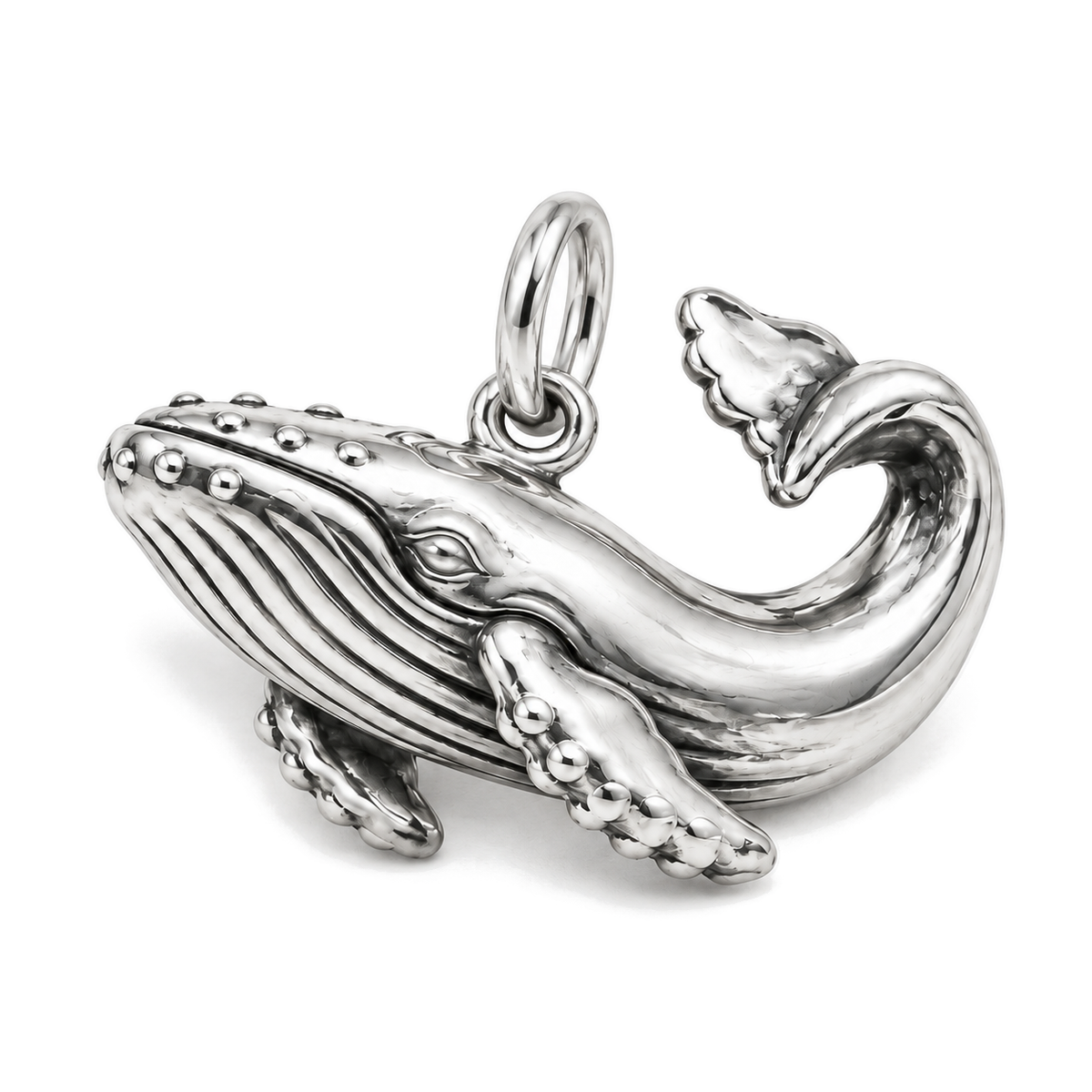 Gentle Humpback Whale Charm — Silver Super Macro | charm-topics-remaining-444-2026-09-14 | topic-120
