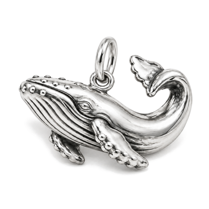 Gentle Humpback Whale Charm — Silver Super Macro | charm-topics-remaining-444-2026-09-14 | topic-120