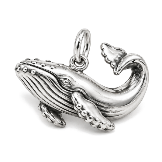 Gentle Humpback Whale Charm — Silver Super Macro | charm-topics-remaining-444-2026-09-14 | topic-120