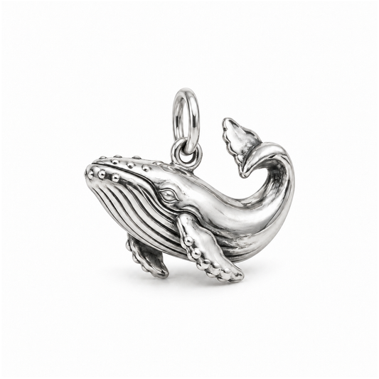 Gentle Humpback Whale Charm — Silver | charm-topics-remaining-444-2026-09-14 | topic-120