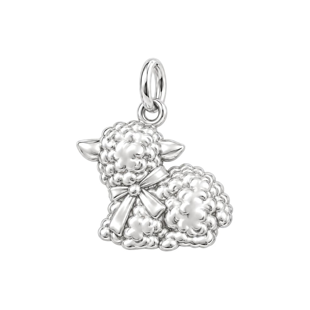 Gentle Little Lamb Huggie Charm Earrings – back of the charm, engraving area