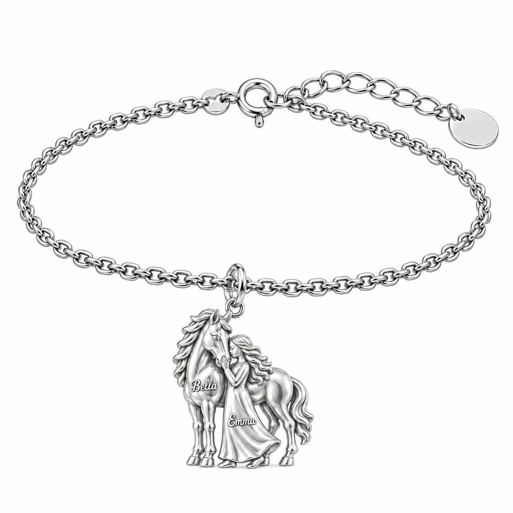 Gentle Spirit Bond Charm Bracelet Set – silver, front view