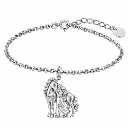 Gentle Spirit Bond Charm Bracelet Set – silver, front view