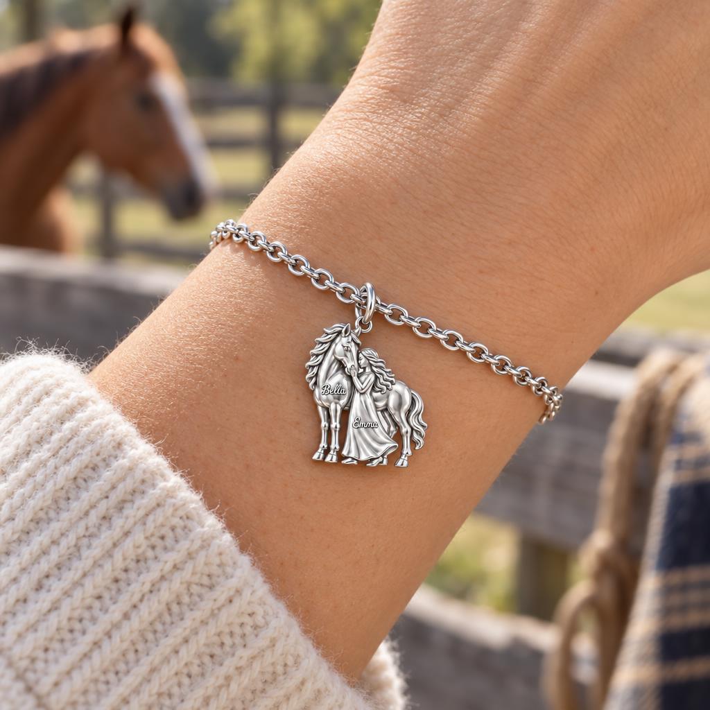 Gentle Spirit Bond Charm Bracelet Set – worn / in use