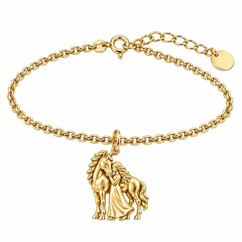 Gentle Spirit Bond Charm Bracelet Set – 18K gold, front view