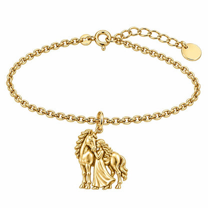 Gentle Spirit Bond Charm Bracelet Set – 18K gold, front view