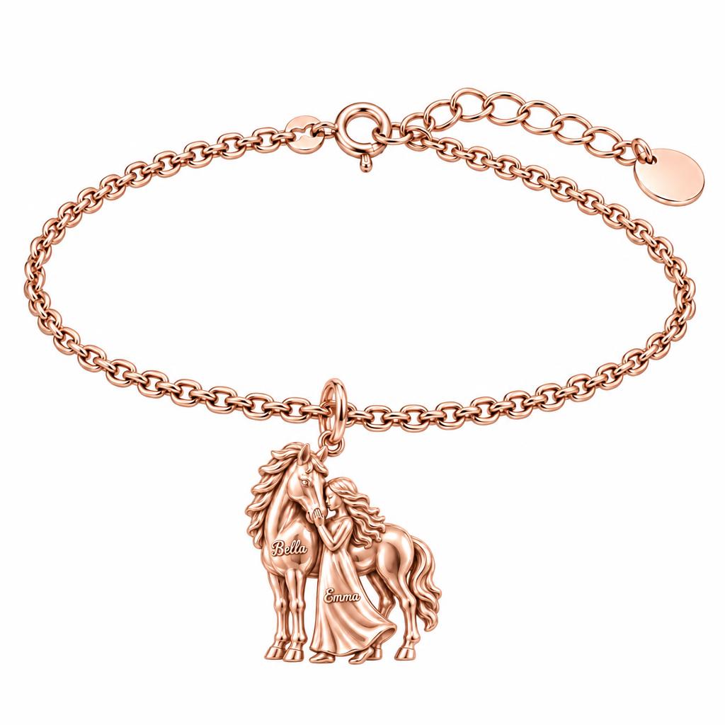 Gentle Spirit Bond Charm Bracelet Set – rose gold, front view