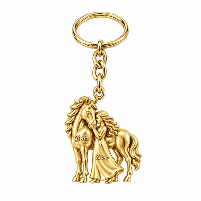 Gentle Spirit Bond Charm Keychain – 18K gold, front view