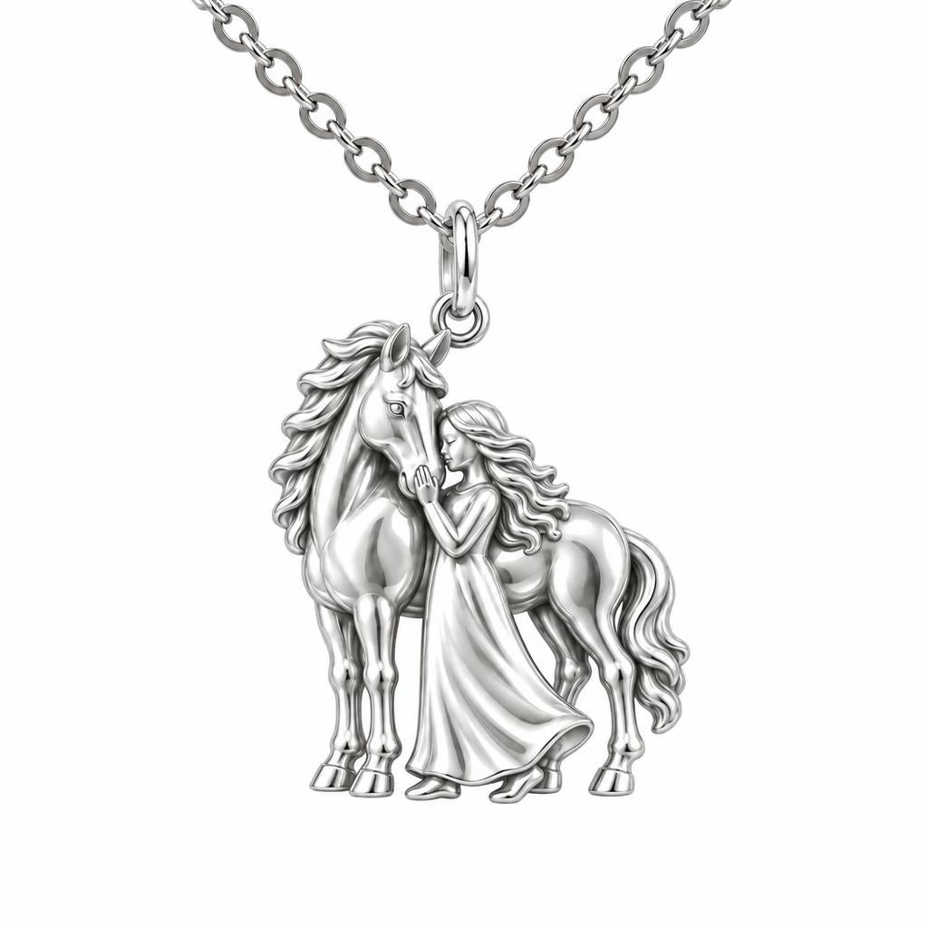 Gentle Spirit Bond Charm Necklace Set – silver, front view