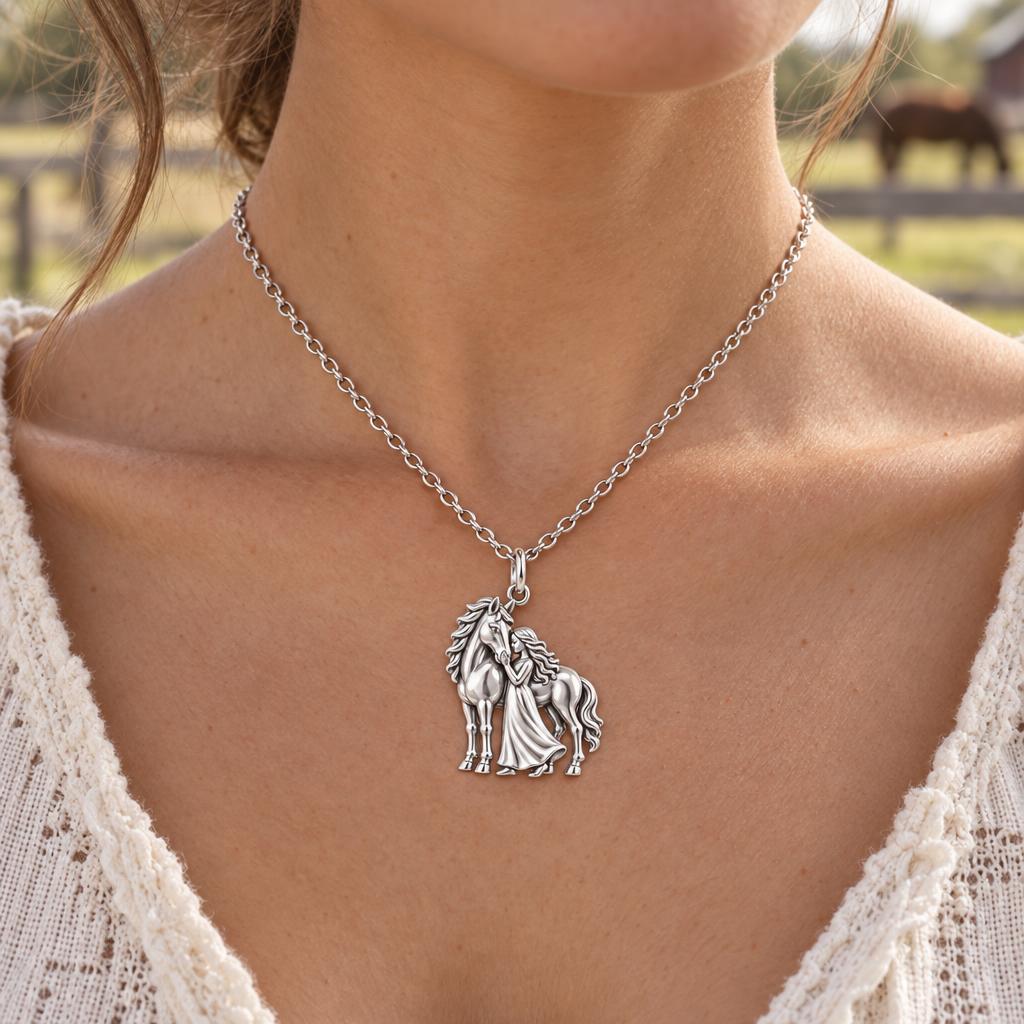 Gentle Spirit Bond Charm Necklace Set – worn / in use