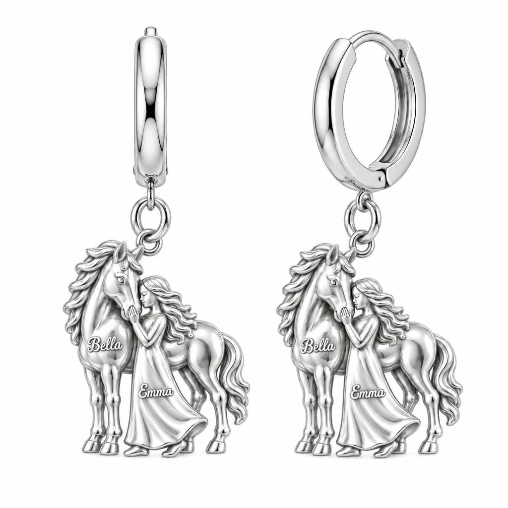 Gentle Spirit Bond Huggie Charm Earrings – silver, front view
