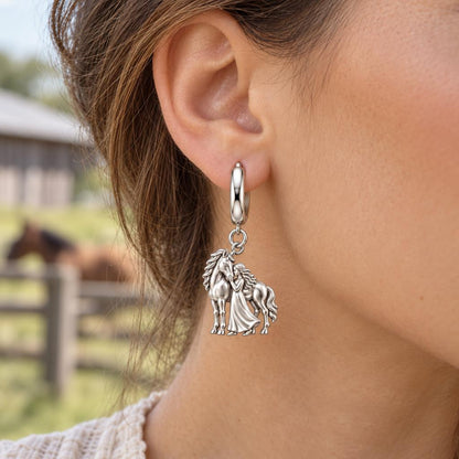 Gentle Spirit Bond Huggie Charm Earrings – worn / in use