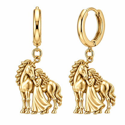 Gentle Spirit Bond Huggie Charm Earrings – 18K gold, front view