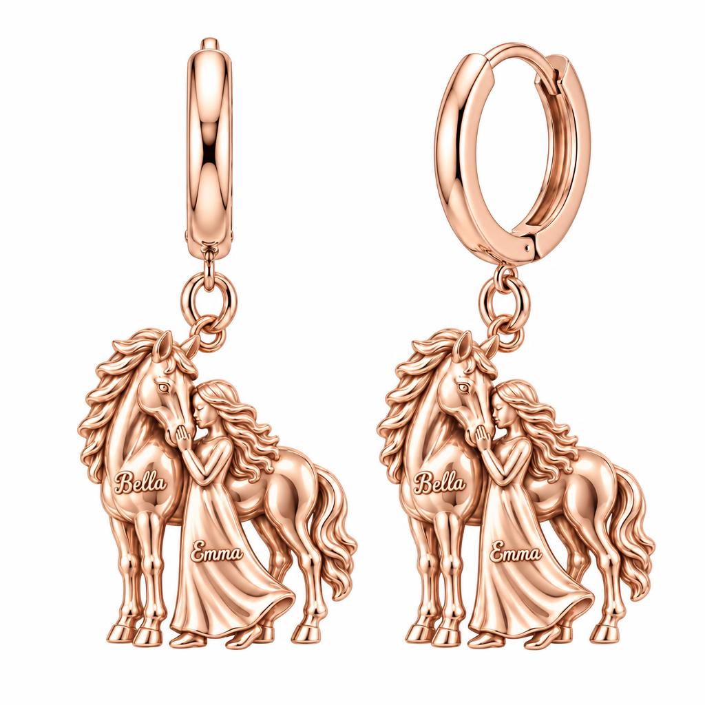 Gentle Spirit Bond Huggie Charm Earrings – rose gold, front view