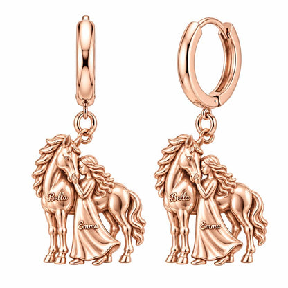Gentle Spirit Bond Huggie Charm Earrings – rose gold, front view