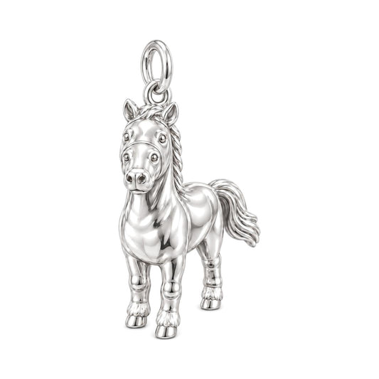 Gentle Spirit Horse Charm Bracelet – Personalized Horse Lover Gift – silver charm, front view