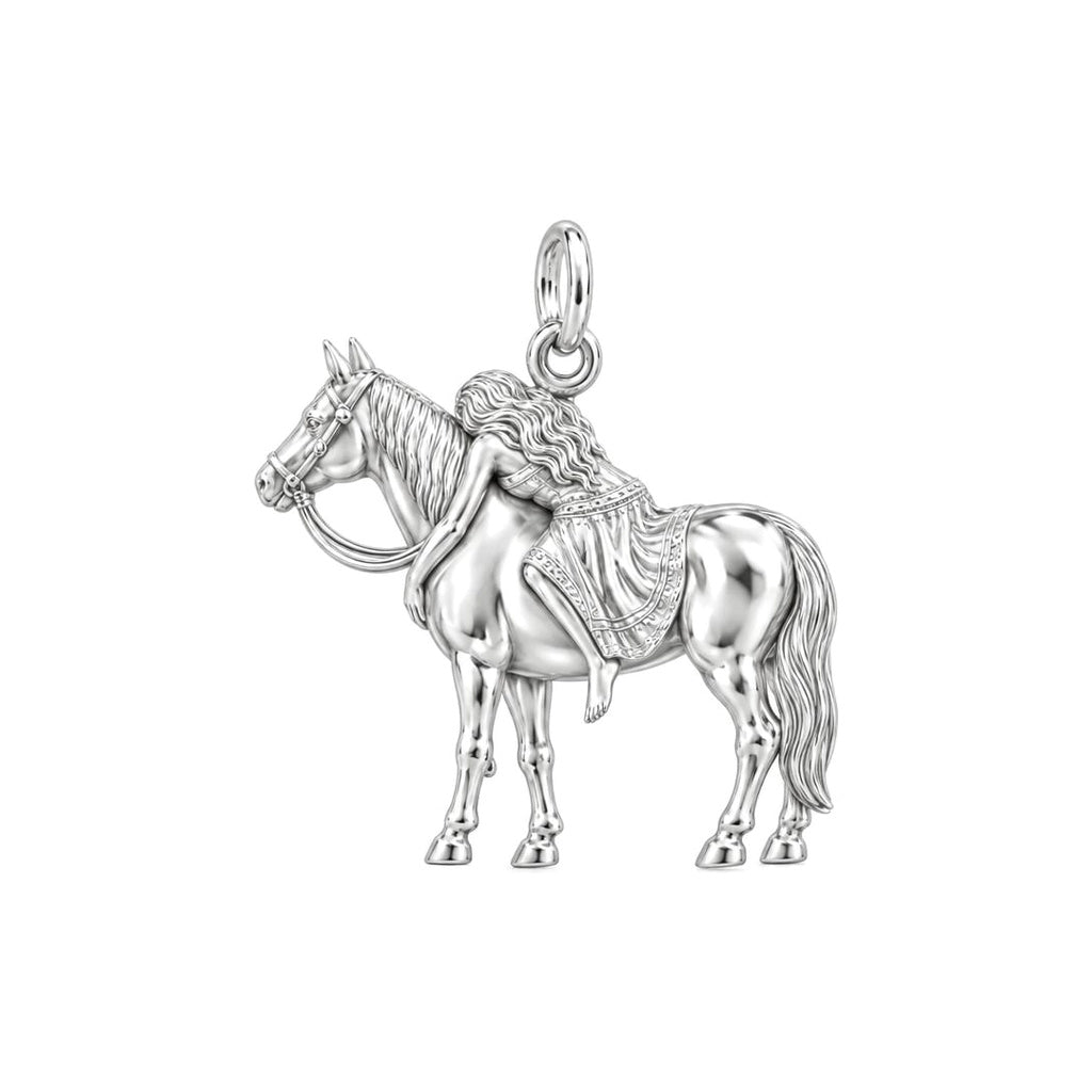 Gentle Spirit Horse Hug Charm Bracelet – Personalized Horse Lovers – back of the charm, engraving area