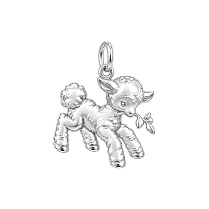 Gentle Spring Lamb Charm Bracelet – silver charm, front view