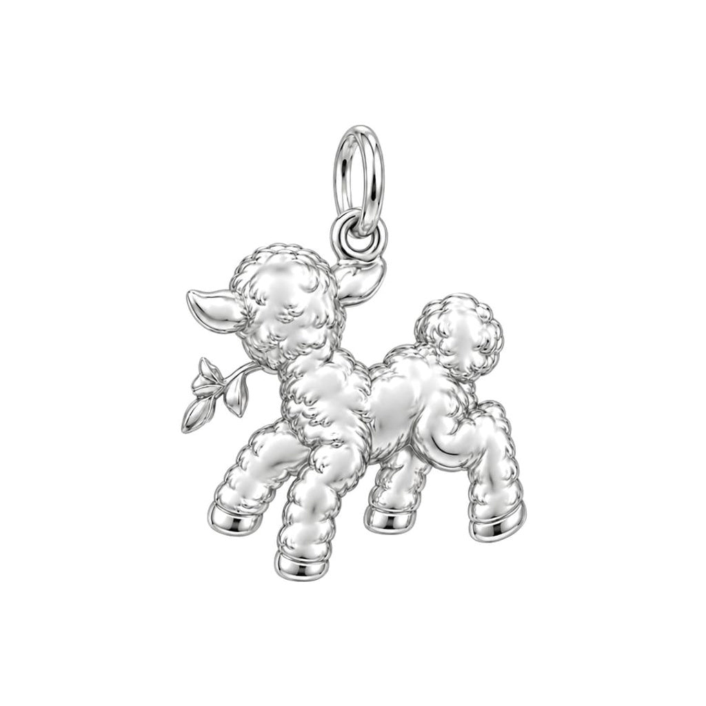 Gentle Spring Lamb Charm Bracelet – back of the charm, engraving area