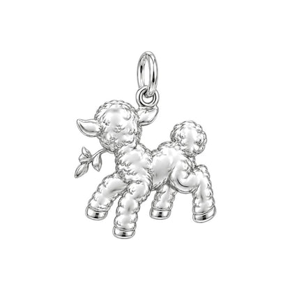 Gentle Spring Lamb Charm Bracelet – back of the charm, engraving area