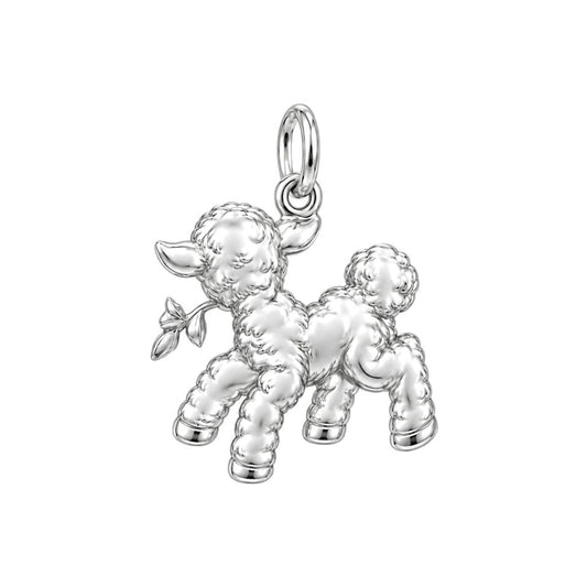 Gentle Spring Lamb Charm Bracelet – back of the charm, engraving area